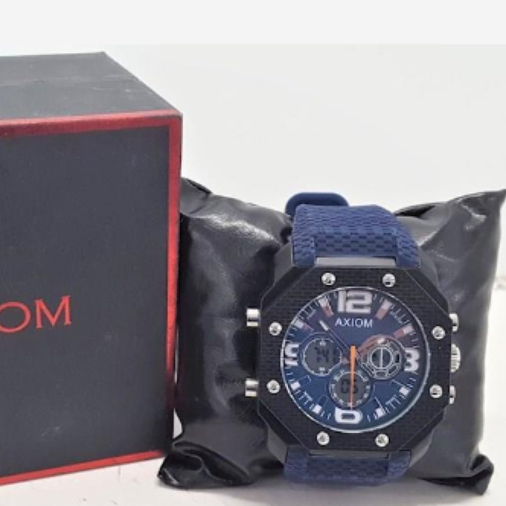 AXIOM Black & Blue Chronograph Men's Watch